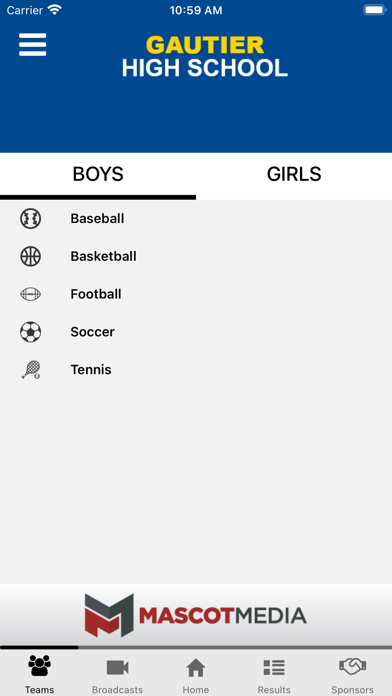 Pascagoula Gautier Athletics Screenshot