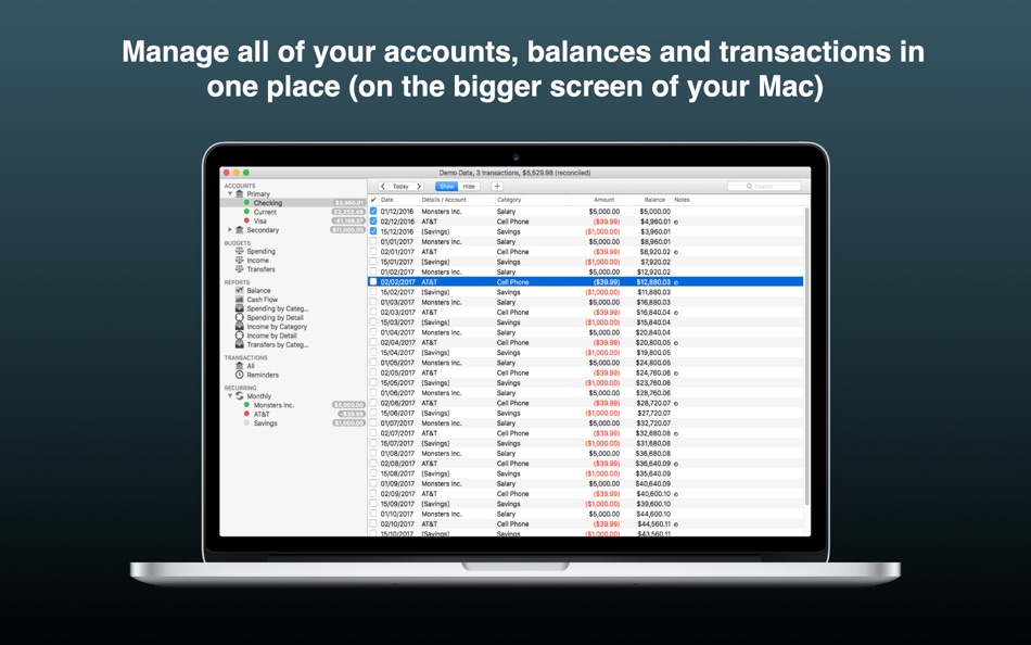 #2. Account Tracker XL (macOS) Podle: Graham Haley