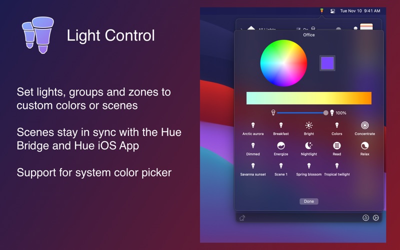 Screenshot #2 pour Hue Menu Bar for Philips Hue