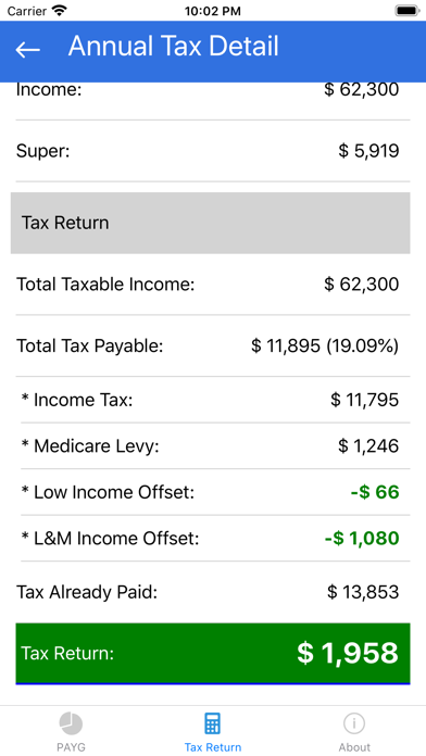 Tax Calculator 2022 ATO Rate Screenshot
