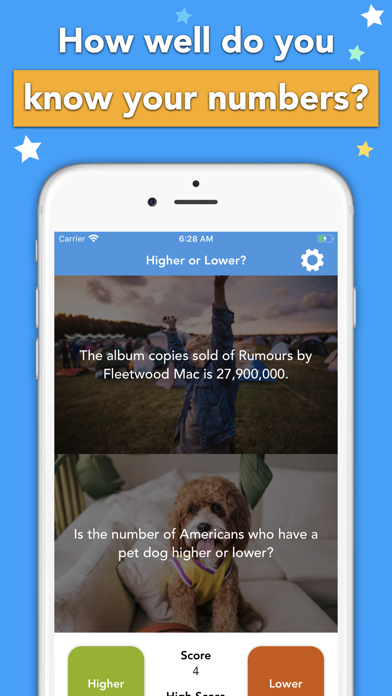 The Higher or Lower Quiz Gameのおすすめ画像1