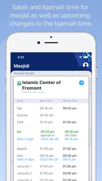 Masjidi-Salah and Iqamah times Screenshot