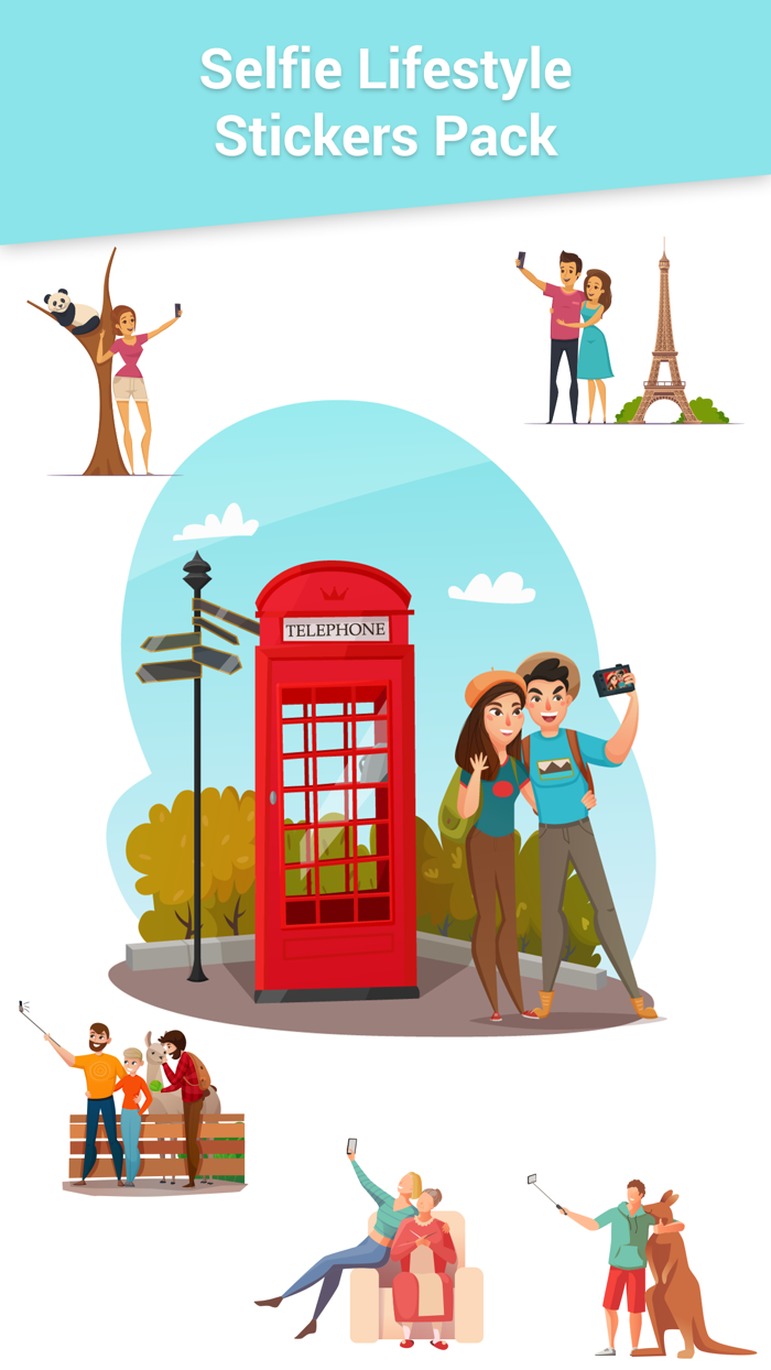 Selfie Lifestyle Stickers