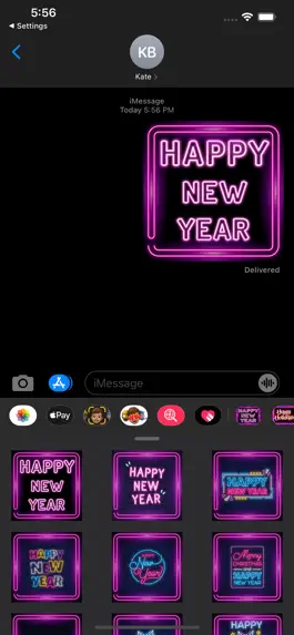 Game screenshot Happy New Year Neon Stickers mod apk