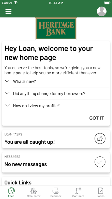 Heritage Bank Mortgage Online Screenshot