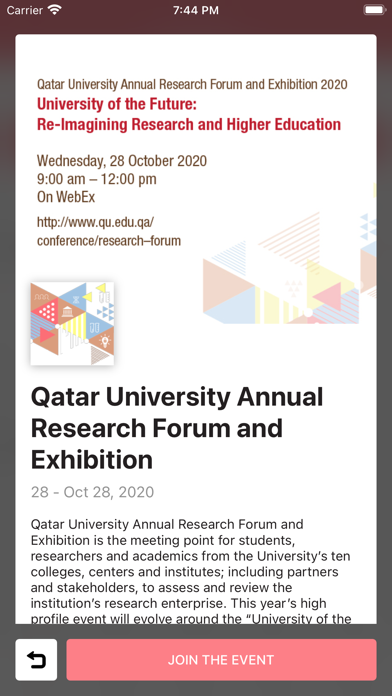 QU Research Forum & Exhibition screenshot 2