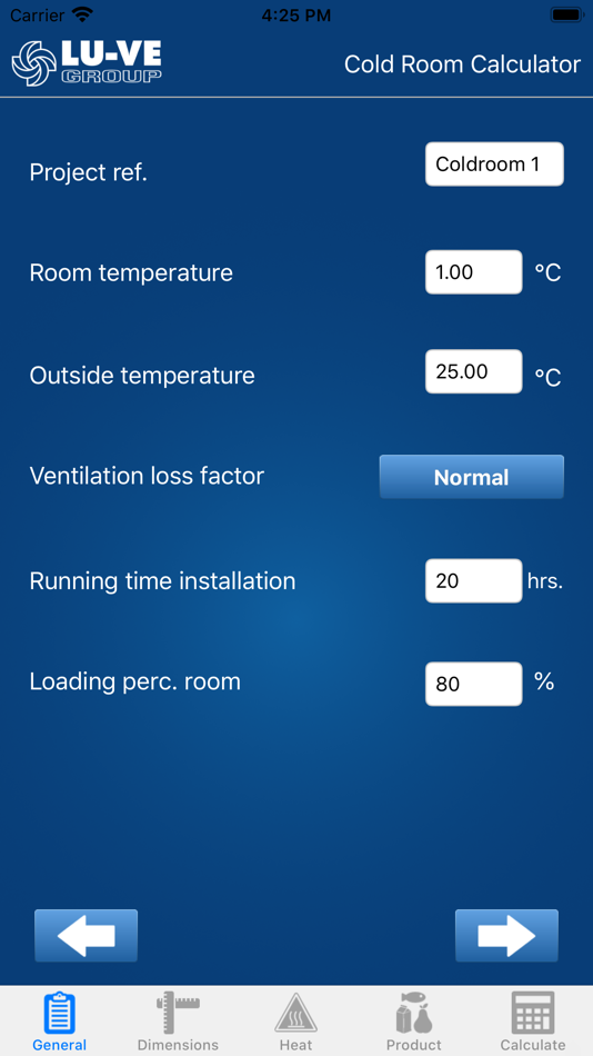 #1. Cold Room Calculator (iOS) By: LU-VE S.p.A.