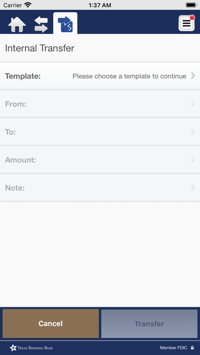 Texas Regional Bank Business Screenshot