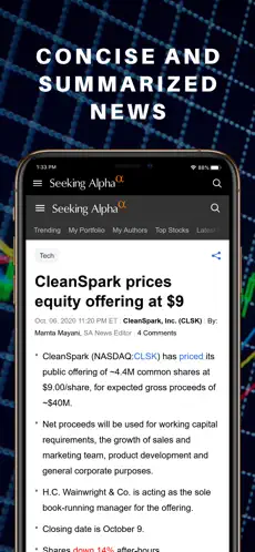 Screenshot 6 Seekig Alpha: bolsa y finanzas iphone