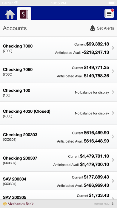 Mechanics Bank Business Mobile Screenshot