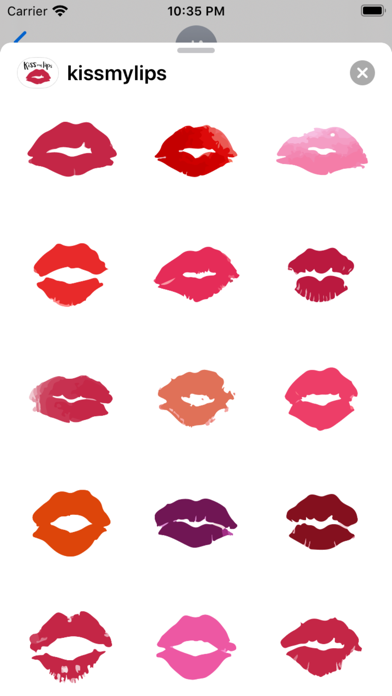 Kiss my lips stickers Screenshot