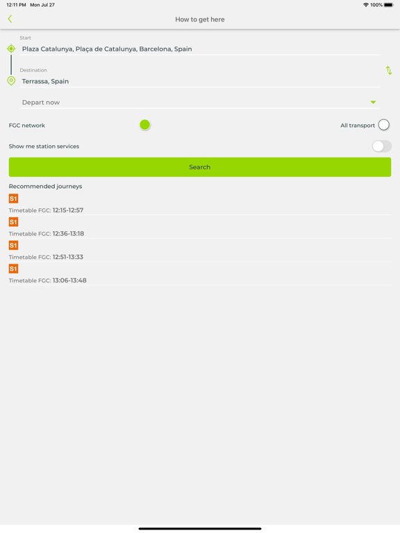 FGC: horario, zonas, tarifas iPad screenshot 2 - Travel app