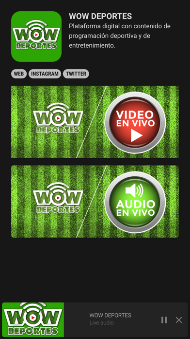 WOW Deportes Screenshot