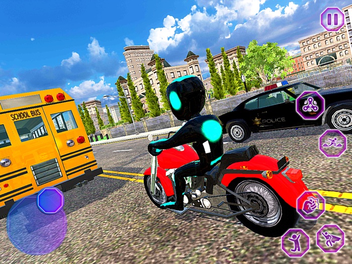 Neon Iron Stickman Superhero