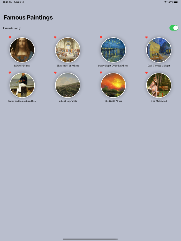 Famous Paintings Widget Art