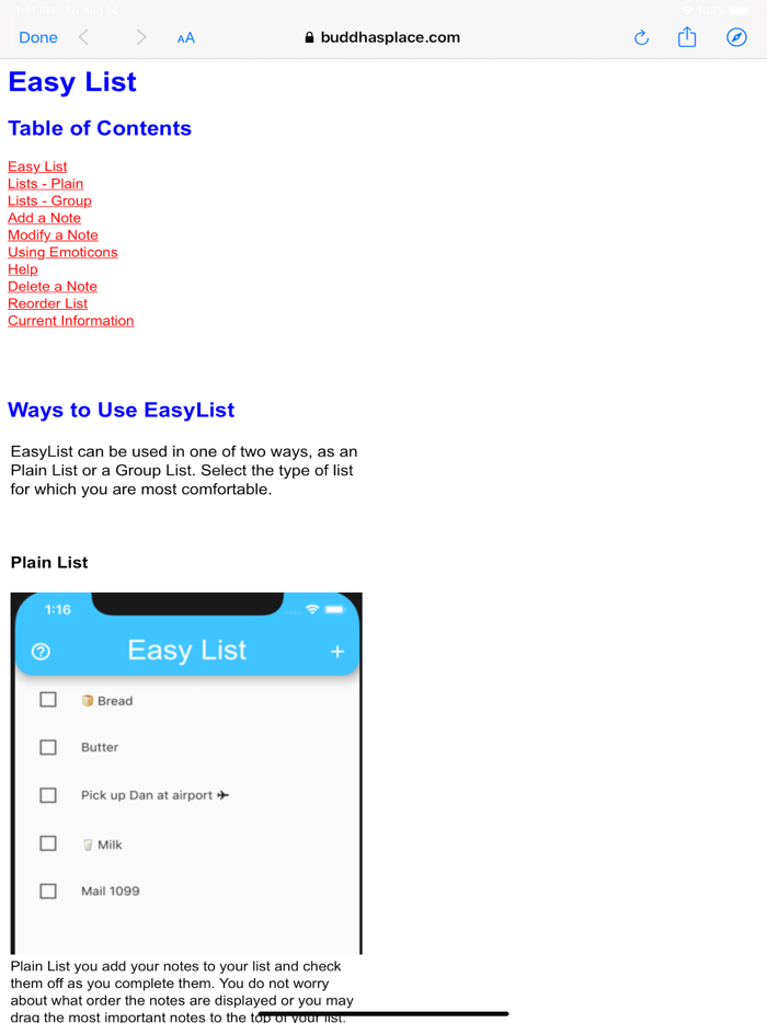 EasyList easy to use ToDo List