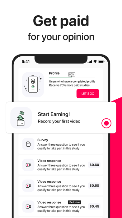 Influence - Paid Video Surveys Screenshot