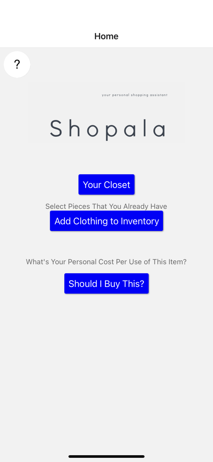 Shopala Cost-Per-Wear App