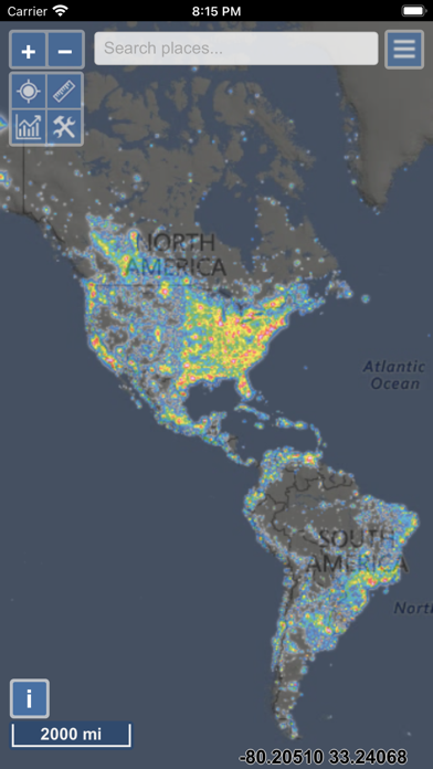 Light Pollution Map Screenshot