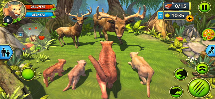 Cougar Family Sim Wild Forest