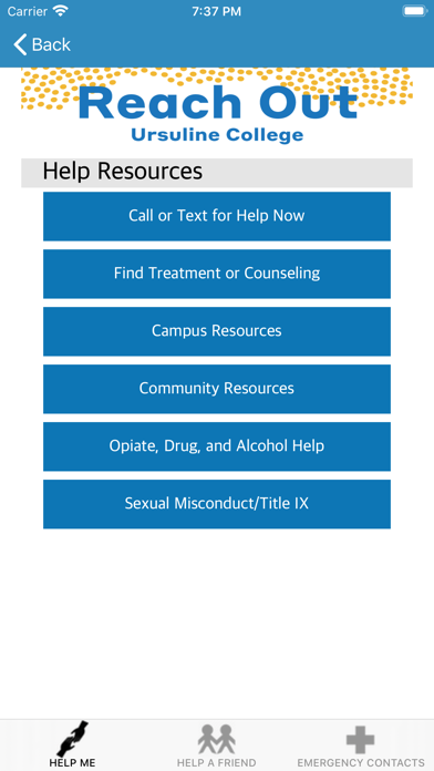 Ursuline College Reach Out Screenshot