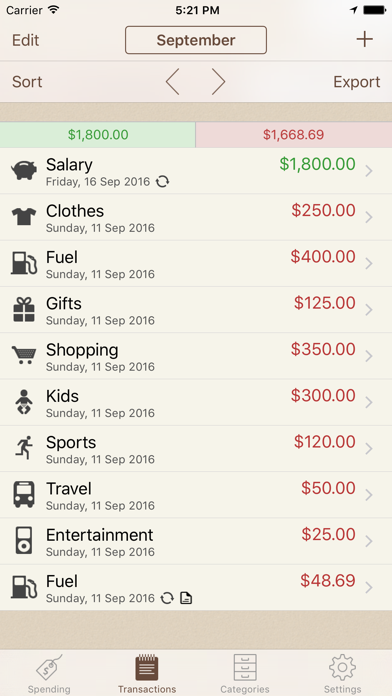 Spending Tracker Screenshot