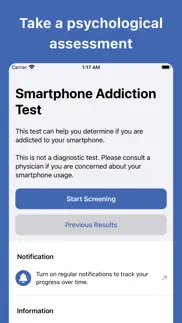 smartphone addiction test iphone screenshot 1