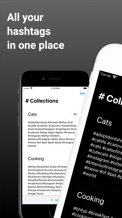 Screenshot 1 of Hashberg easy hashtag manager App
