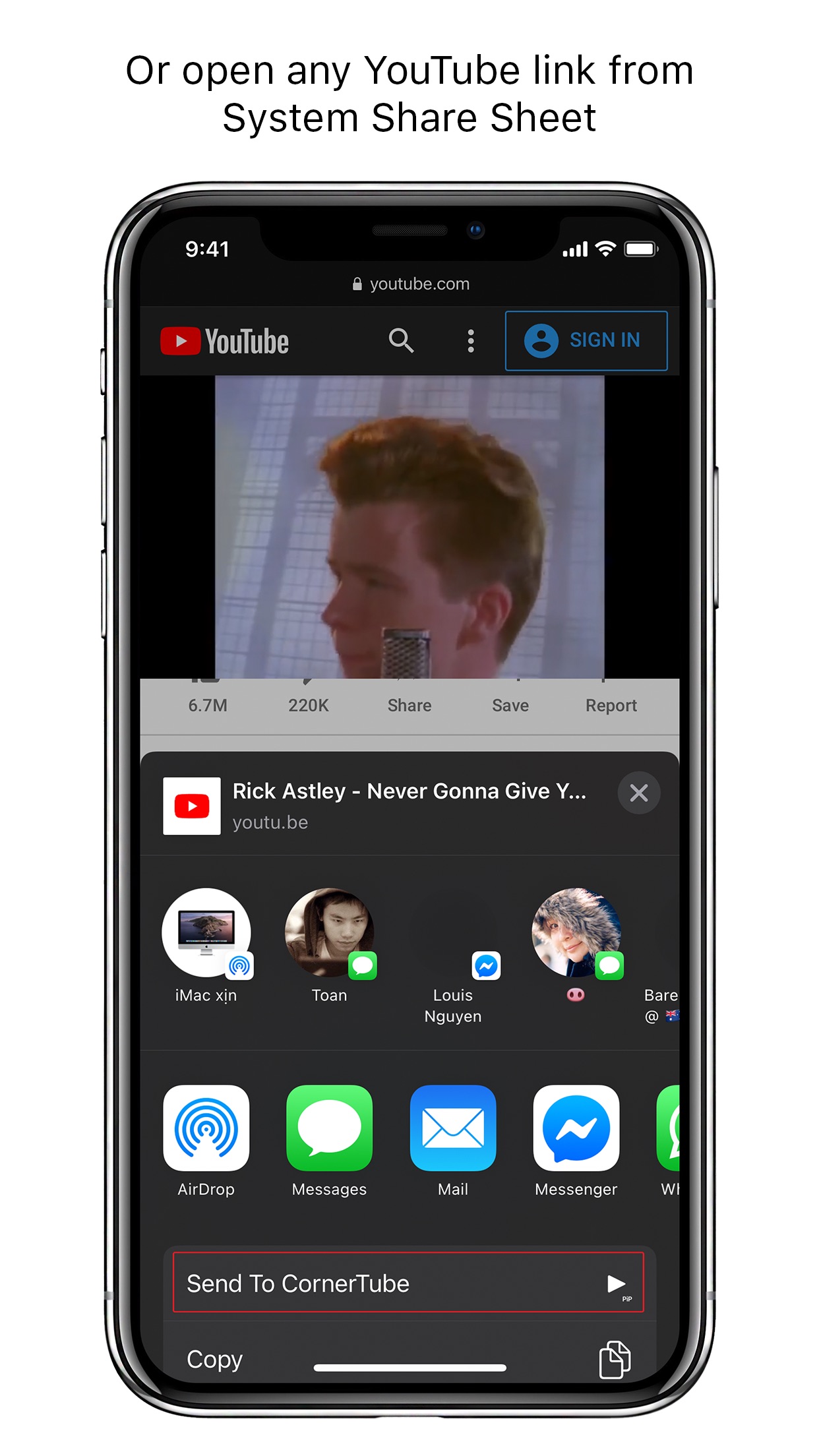 Screenshot do app CornerTube - PiP for YouTube