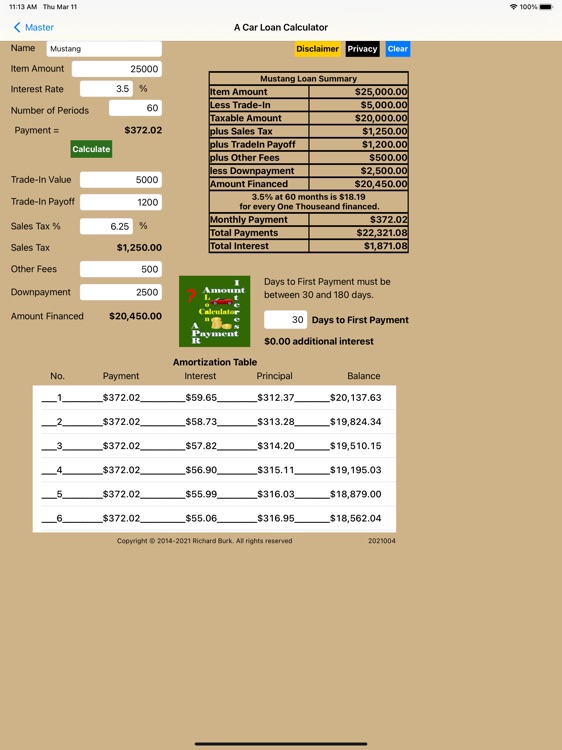 A Car Loan Calculator