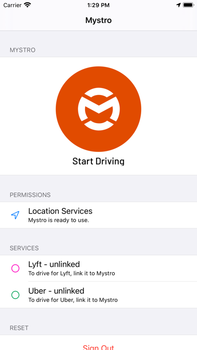 Mystro Driver Screenshot