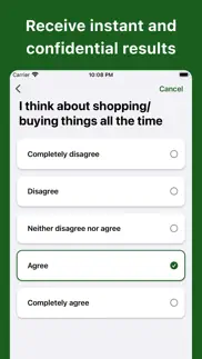 shopping addiction test iphone screenshot 2