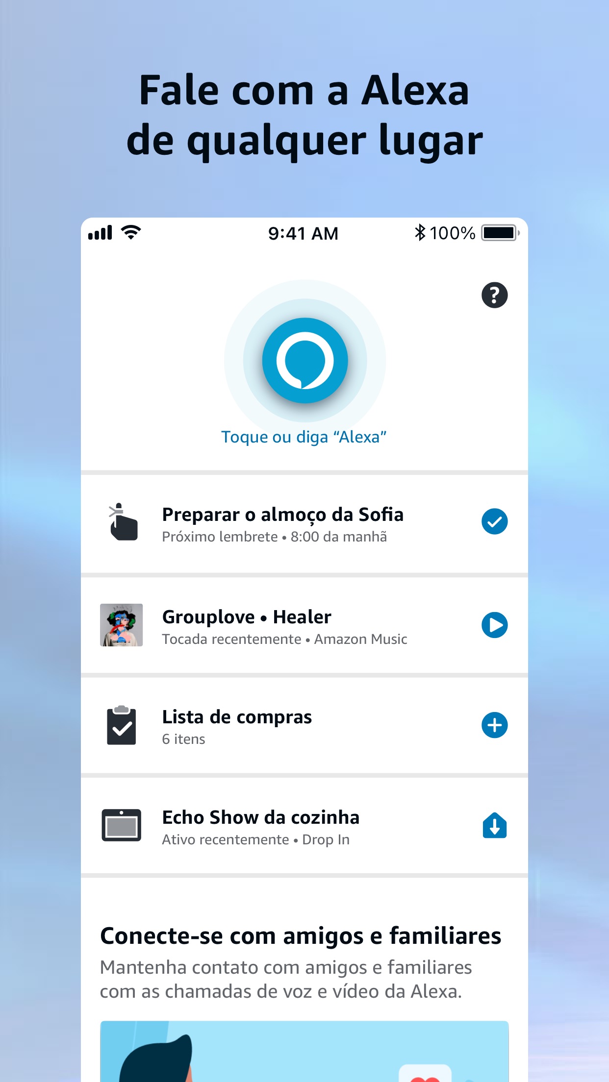 Screenshot do app Amazon Alexa