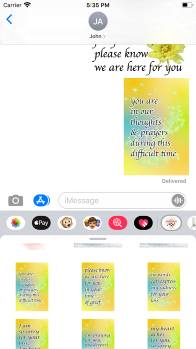 condolences stickers Screenshot
