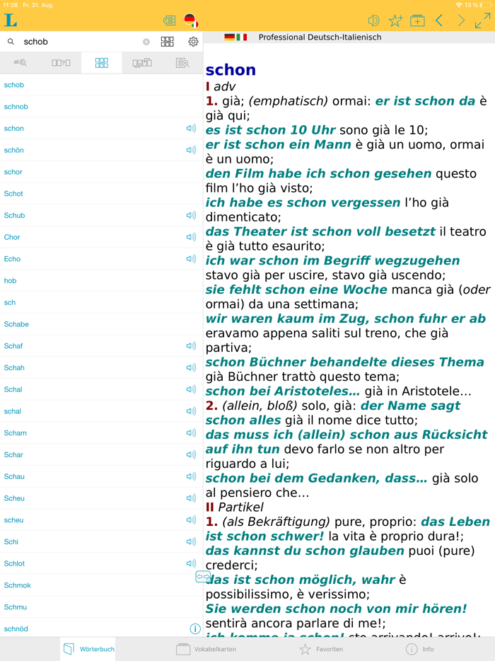 German Italian XL Dictionary