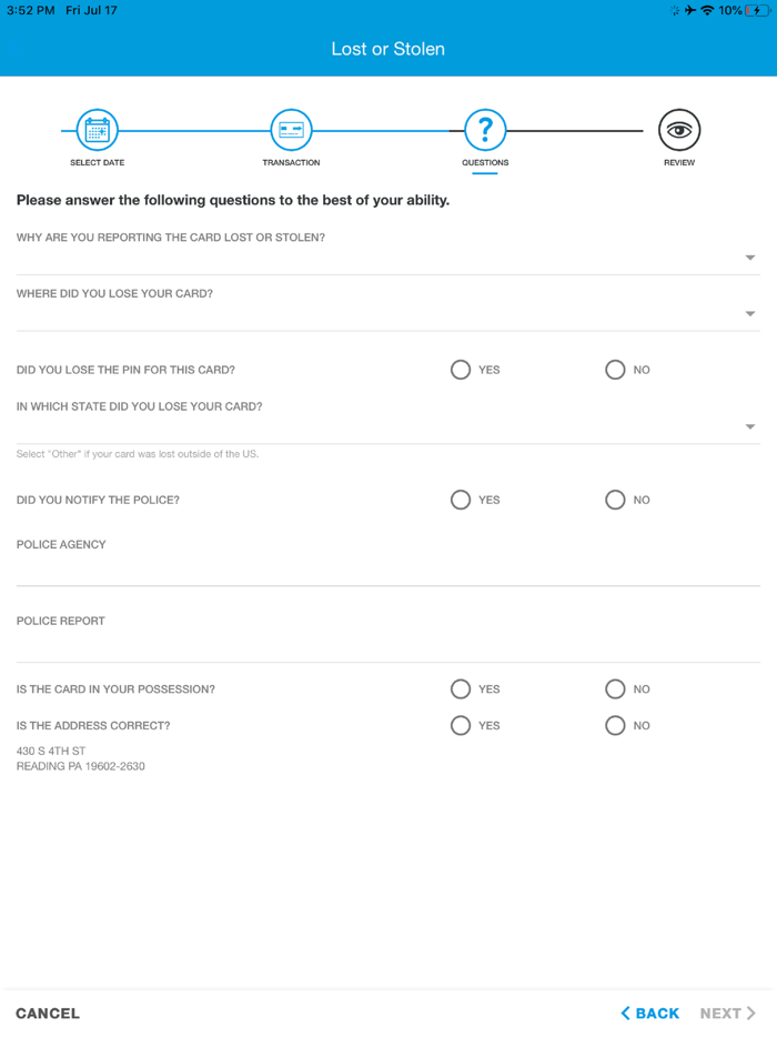 Riverfront Credit Card