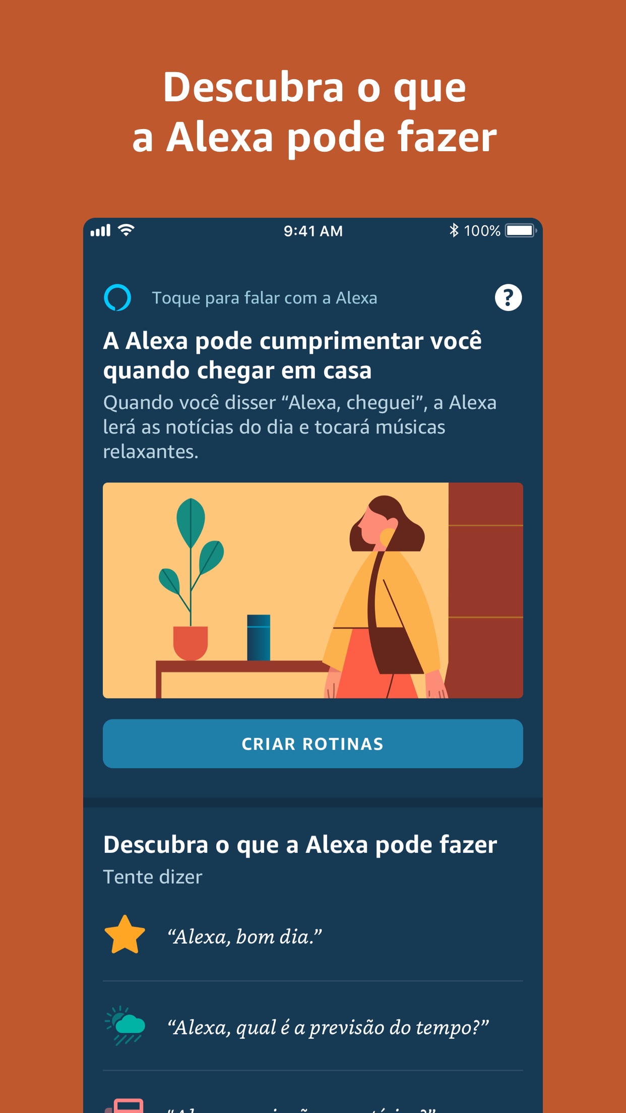 Screenshot do app Amazon Alexa