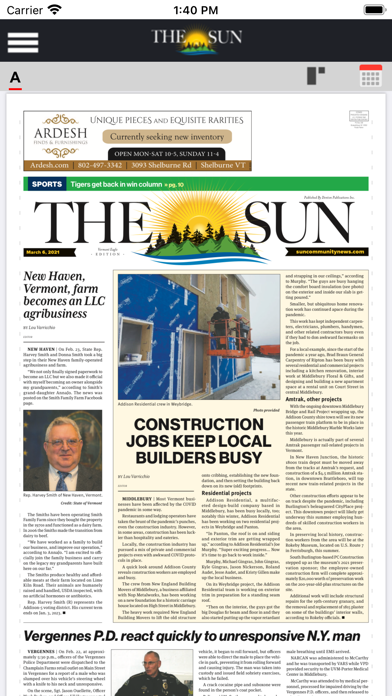 Sun Community News & Printing Screenshot