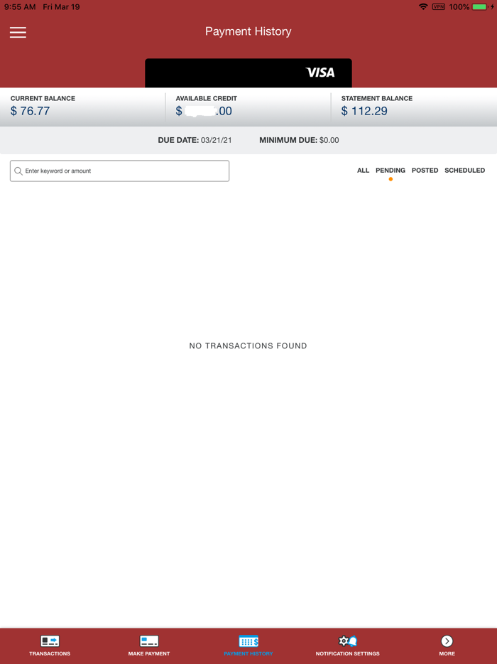 Panhandle Credit Card Manager