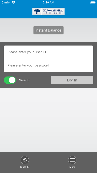 Oklahoma Federal Credit Union Screenshot