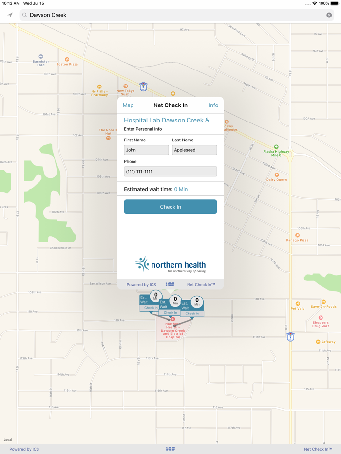 Northern Health - Net Check In