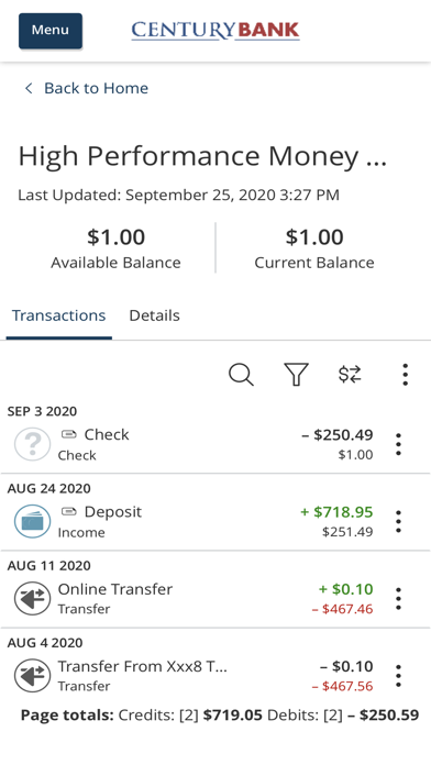 My Century Bank Mobile Screenshot