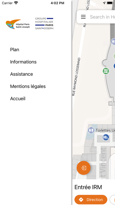 GéoLoc Hôpital Paris St-Joseph Screenshot