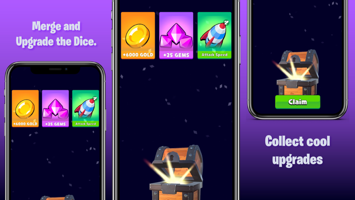 Merge Neon Dice Tower Defense