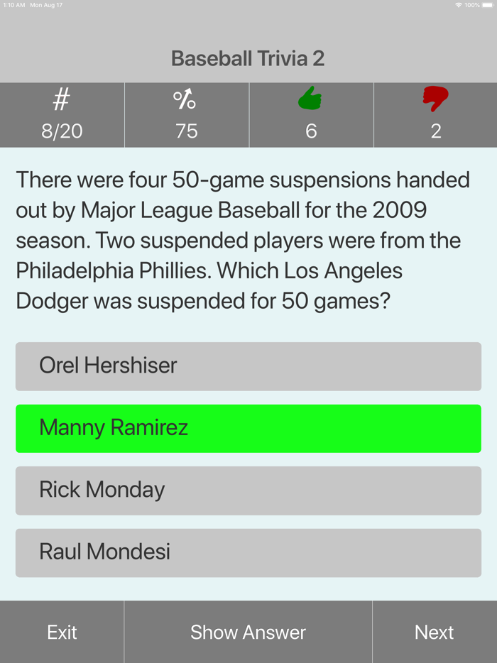 The Baseball Trivia Quiz