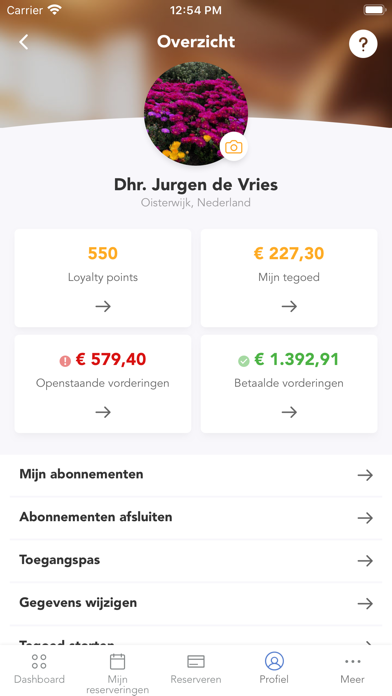 Fitness Paradise Member App Screenshot