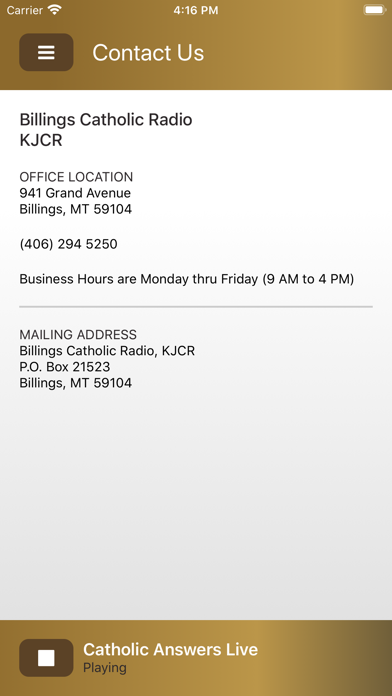 Billings Catholic Radio Screenshot