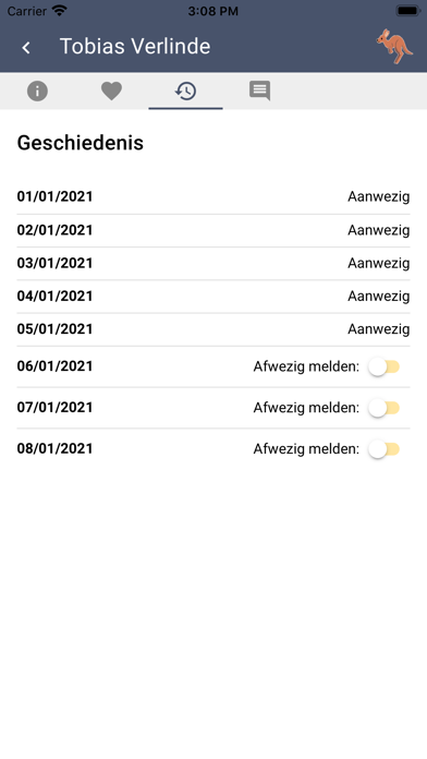 KampAdmin Check In Screenshot