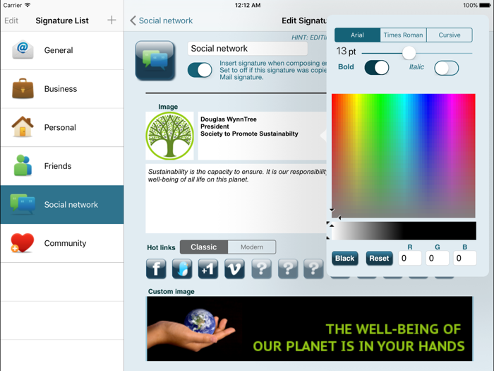 Email Signature EnterpriseiPad