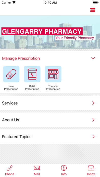 Glengarry Pharmacy iPhone screenshot 1 - Lifestyle app
